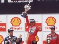 1991: AYRTON SENNA OF BRAZIL CELEBRATES AFTER WINNING THE 1991 BRAZILIAN GRAND PRIX. SENNA WENT ON TO WIN THE 1991 WORLD CHAMPIONSHIP. Mandatory Credit: Pascal Rondeau/ALLSPORT