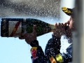 BUDAPEST, HUNGARY - JULY 28:  Sebastian Vettel of Germany and Infiniti Red Bull Racing celebrates on the podium after finishing third during the Hungarian Formula One Grand Prix at Hungaroring on July 28, 2013 in Budapest, Hungary.  (Photo by Lars Baron/Getty Images) *** Local Caption *** Sebastian Vettel