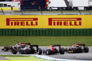 Daniel Ricciardo Red Bull Racing RB10 Renault makes his way through the feild