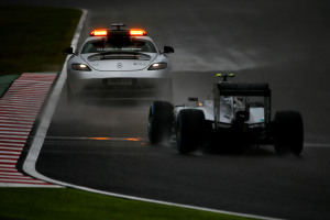 Nico Rosberg Mercedes F1 W05 Hybrid follows the saftey car