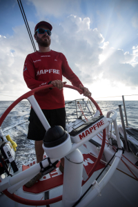 December 03, 2014. Leg 2 onboard MAPFRE. Anthony Marchand at the helm.