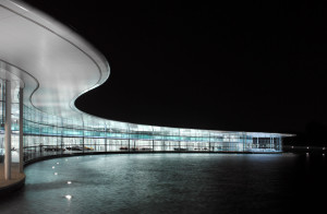 Outside the McLaren Technology Centre at night