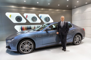 Maserati Shanghai Auto Show 2015_ Harald Wester_ Maserati CEO_besides the Ghibli Ermenegildo Zegna Edition