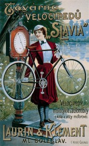 media-Manifesto pubblicitario d'epoca delle biciclette Slavia prodotte da Laurin & Klement (1899)