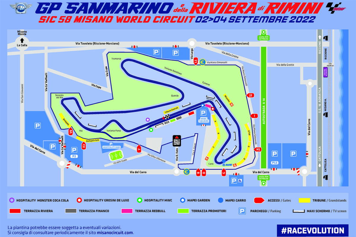 Il Piano Viabilit Per Chi Va Al Gp Di San Marino Motorinolimits Auto F Motori Turismo