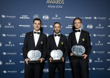 FUOCO Antonio, Ferrari AF Corse, FIA WEC, portrait MOLINA Miguel, Ferrari AF Corse, FIA WEC, portrait NIELSEN Nicklas, Ferrari AF Corse, FIA WEC, portrait during the 2024 FIA Awards Ceremony, on December 13, 2024 at BK Arena, in Kigali, Rwanda - Photo Frederic Le Floc'h / DPPI