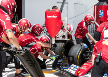 Miami, USA. 01-04 May 2025. F1 World Championship 2025. Crypto.com Miami Grand Prix. Ferrari pit-stop test.