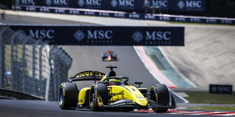 Budapest (HUN) JUL 31- AUG 3 2025 - Hungarian Grand Prix at the Hungaroring. Leonardo FORNAROLI #01 Invicta Racing F2. © 2025 Dutch Photo Agency