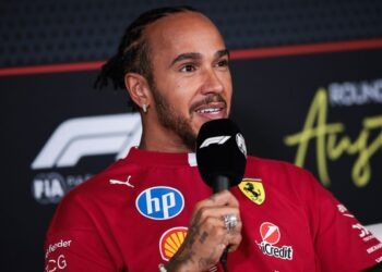 HAMILTON Lewis (gbr), Scuderia Ferrari SF-25, portrait press conference during the 2025 Formula 1 United States Grand Prix, 19th round of the 2025 FIA Formula One World Championship from October 17 to 19, 2025 on the Circuit of the Americas, in Austin, Texas, United States of America - Photo Eric Alonso / DPPI
